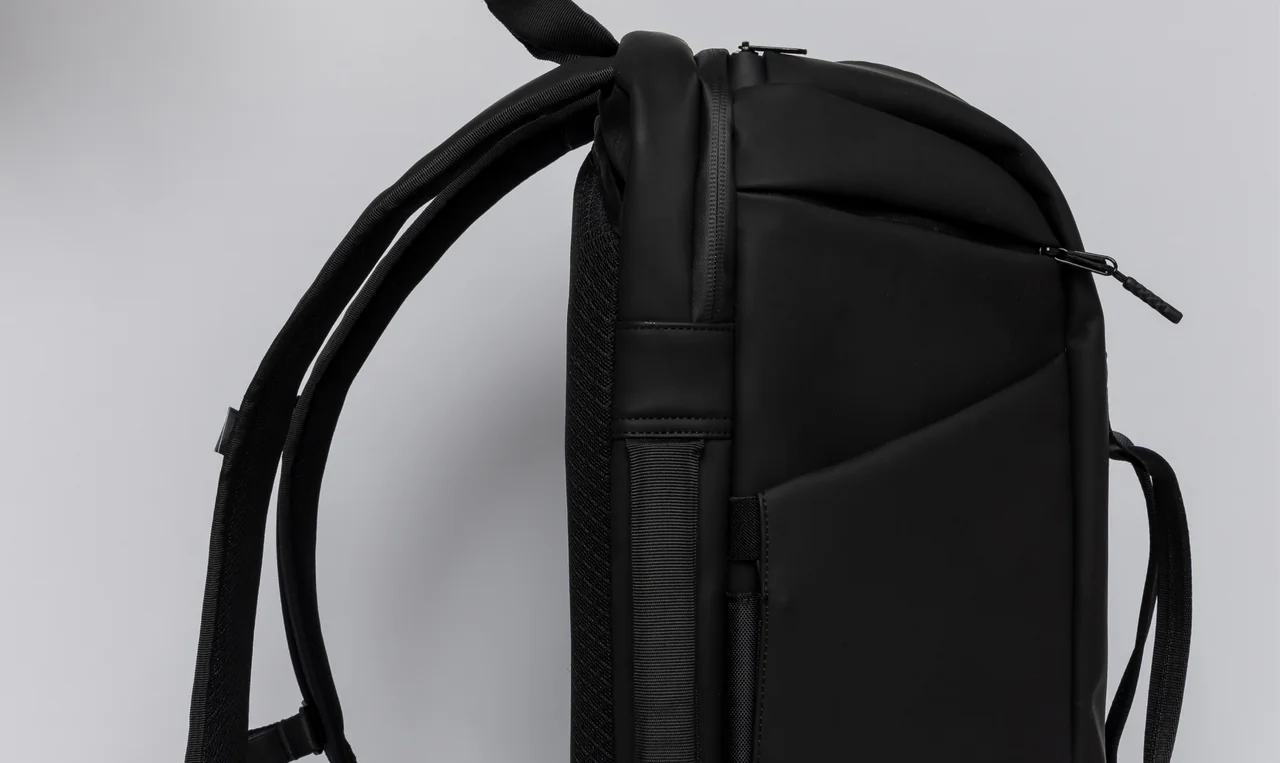 A black backpack